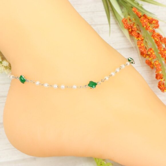 "Handmade Anklet – Elegant & Delicate Jewelry for Women | UNVRC1343 - Picture 4 of 10